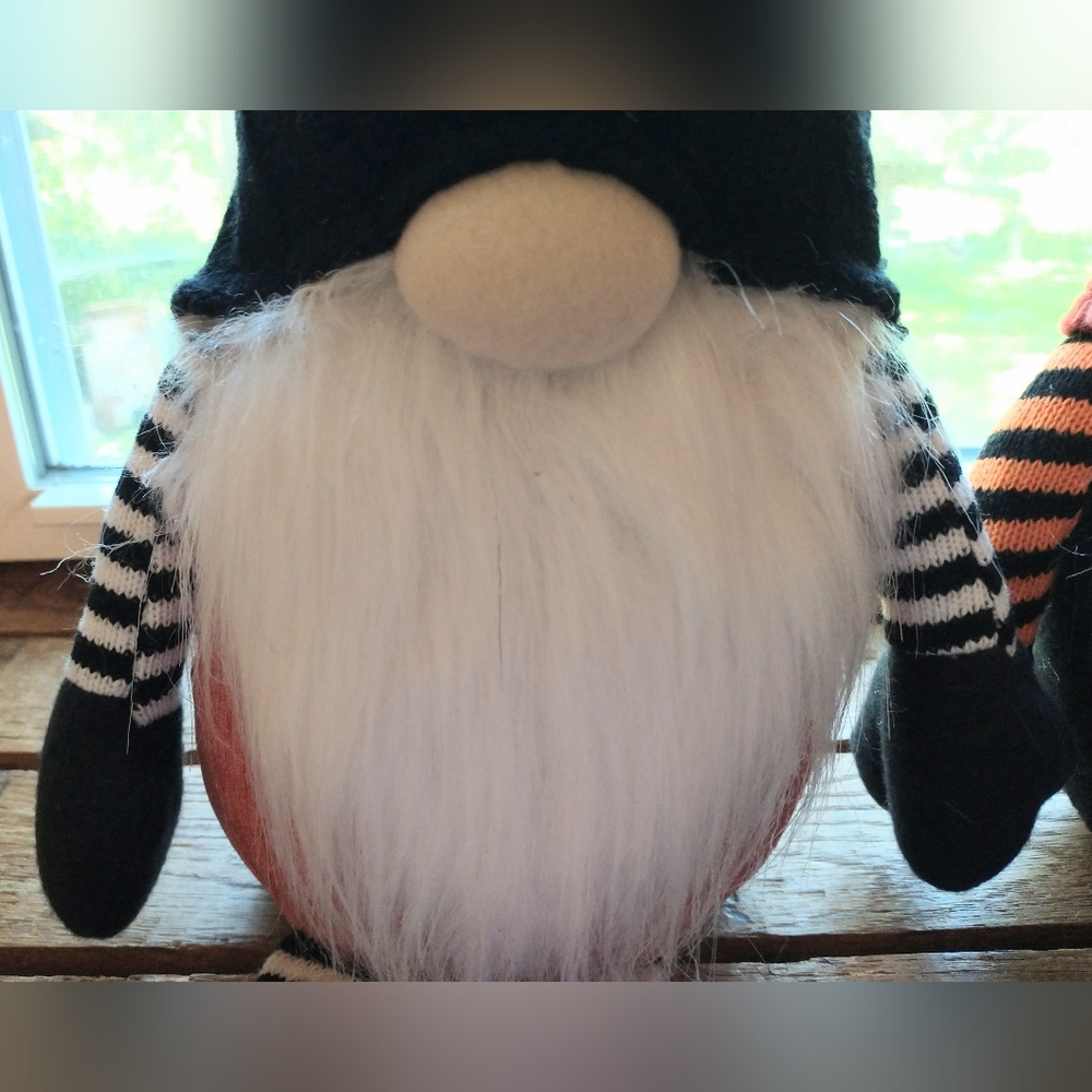 Transpac Imports Halloween Fabric Gnome Self Sitter Set of 2 - Picture 6 of 12